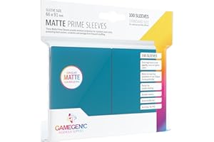Matte Prime Standard-Sized Card Sleeves | 100 Pack of 66 mm by 91 mm Card Sleeves | Premium Quality Card Game Holder | Use with TCG and LCG Games | Blue Color | Made by Gamegenic