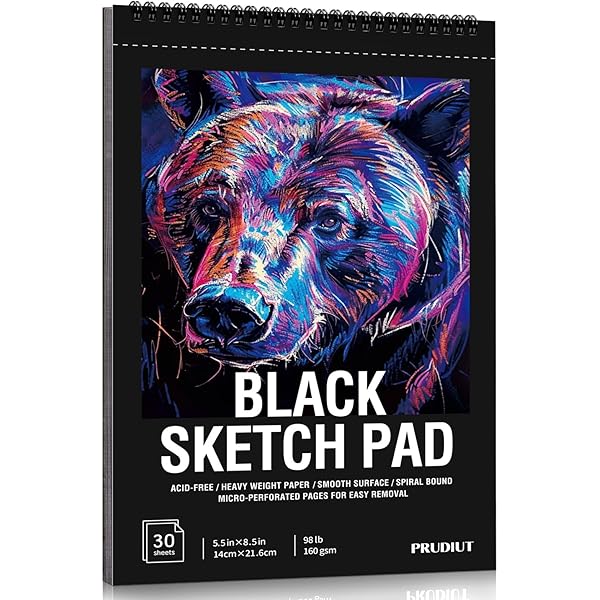 Studio Series Portable Black Paper Sketch Pad 6 x 9 inches (50