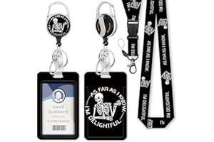 GCTRIKI Funny Skeleton Badge Reel Retractable Heavy Duty with 360° Swivel Carabiner Clip, Sarcastic Xray ID Badge Holder with Breakaway Lanyard, ID Card Holder Keychain Name Badge Clip, Nurse Teacher Gifts