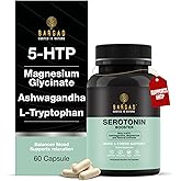 Bargad Serotonin Support Supplement – Helps Boosts 5HTP, Serotonin & Cortisol Levels, Herbal Blend – Promotes Positive Mood, Calmness, Stress Relief | Happy Mood & Brain Support | 60 Capsule