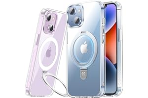 CASEKOO Magnetic Clear Designed for iPhone 14 Case with Invisible Stand [Never Yellow] [Compatible with MagSafe] Protective Shockproof Slim Phone Cases for Women Men 6.1'' 2022, Clear