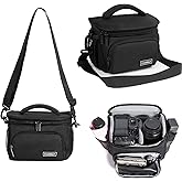 Cwatcun Small Camera Sling Bag Crossbody Camera Shoulder Case, Waterproof Travel Photography Camera Messenger Bag for Canon, Nikon, Sony, Fuji DSLR/SLR/Mirrorless Cameras, Lens and Accessories