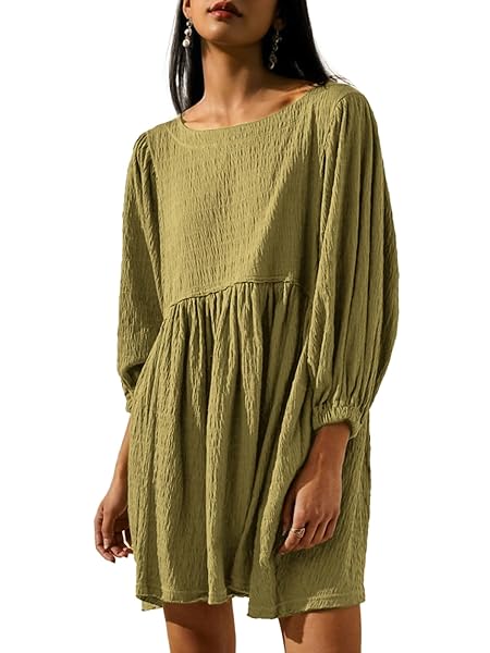 GLAMAKER WOMEN’S TENNIS DRESS SUMMER FLOWY BABYDOLL MINI DRESSES GREEN M
