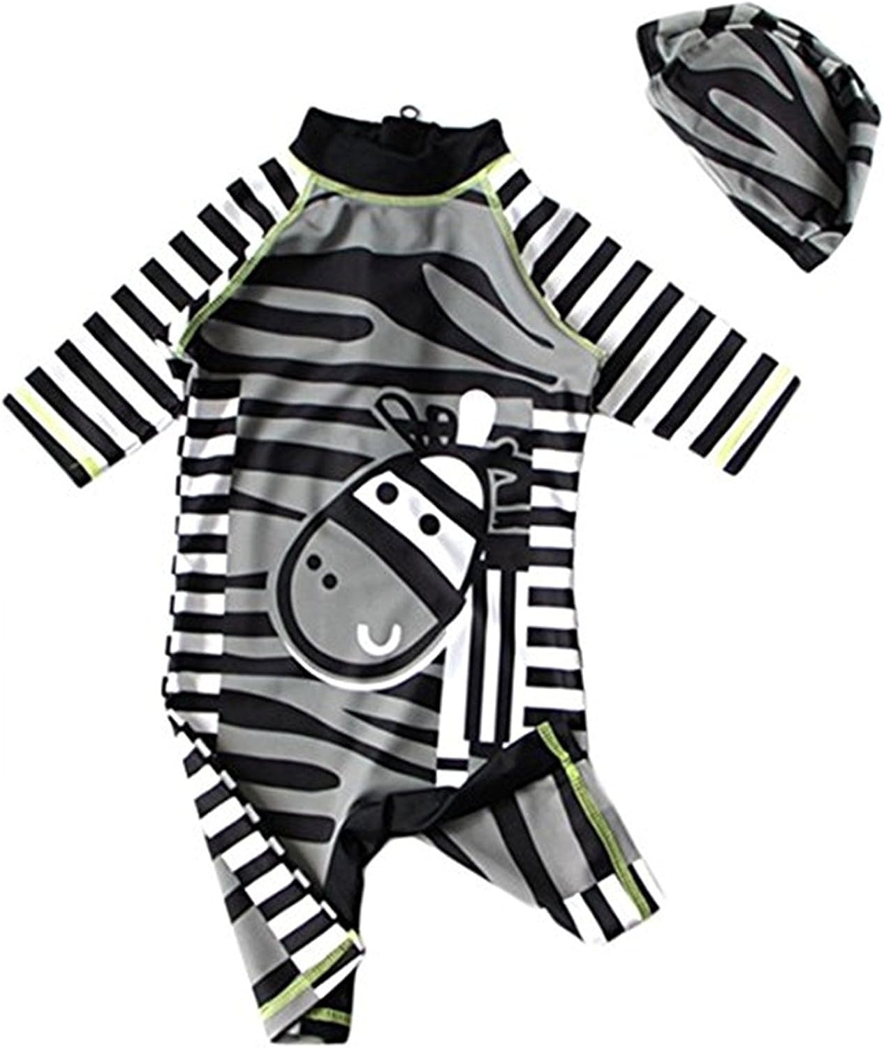 Sun Protective Baby Kids Boys Swimsuit Toddlers One Piece Swimwear with Hat Shark Rash Guard UPF 50+