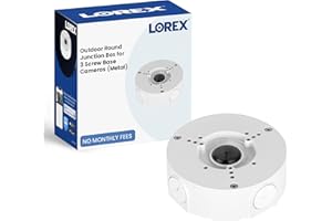 Lorex Outdoor Security Camera Junction Box, Waterproof Electrical Box for Mounting Bullet or Dome Surveillance Cameras, 3 Scr