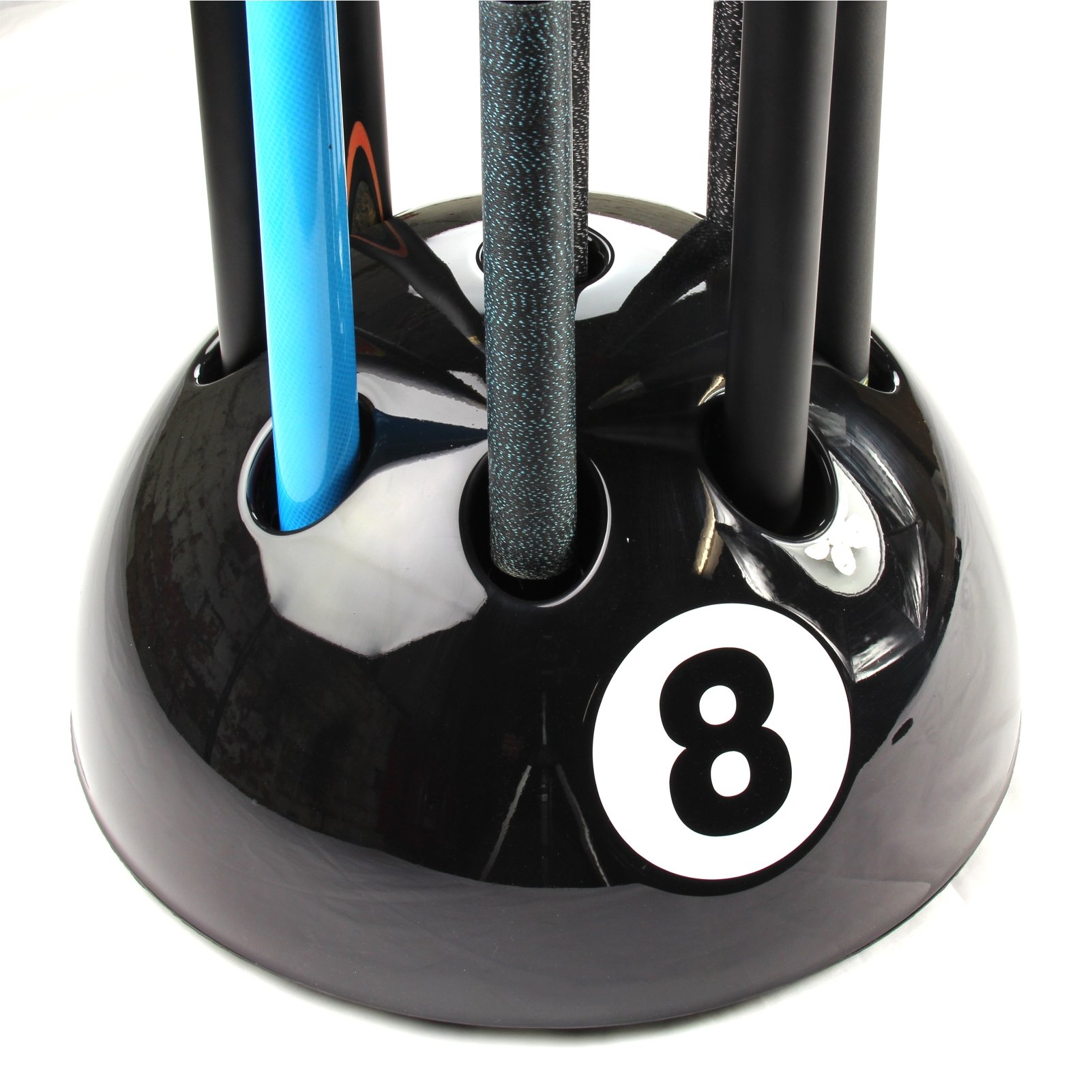 Funky Chalk Original Giant BLACK 8 Ball Cue Stand & Rack - Holds Up To 9 Cues