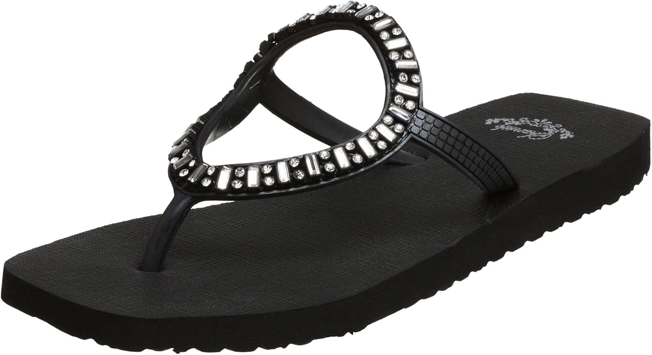 Sanuk Women's Monaco FlipFlop, Black, 8 M US Flip