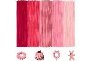 YONOVO Pink Pipe Cleaners for Crafts Flowers Bulk 500Pcs 8mm Thick 12 inches Long,Pipecleaners Chenille Stems Fuzzy Sticks Wi