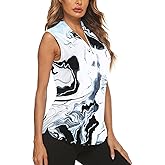 Cucuchy Style Womens Golf Shirts Sleeveless 1/4 Zip Up Moisture Wicking Tennis Polo Tank Tops M-3XL