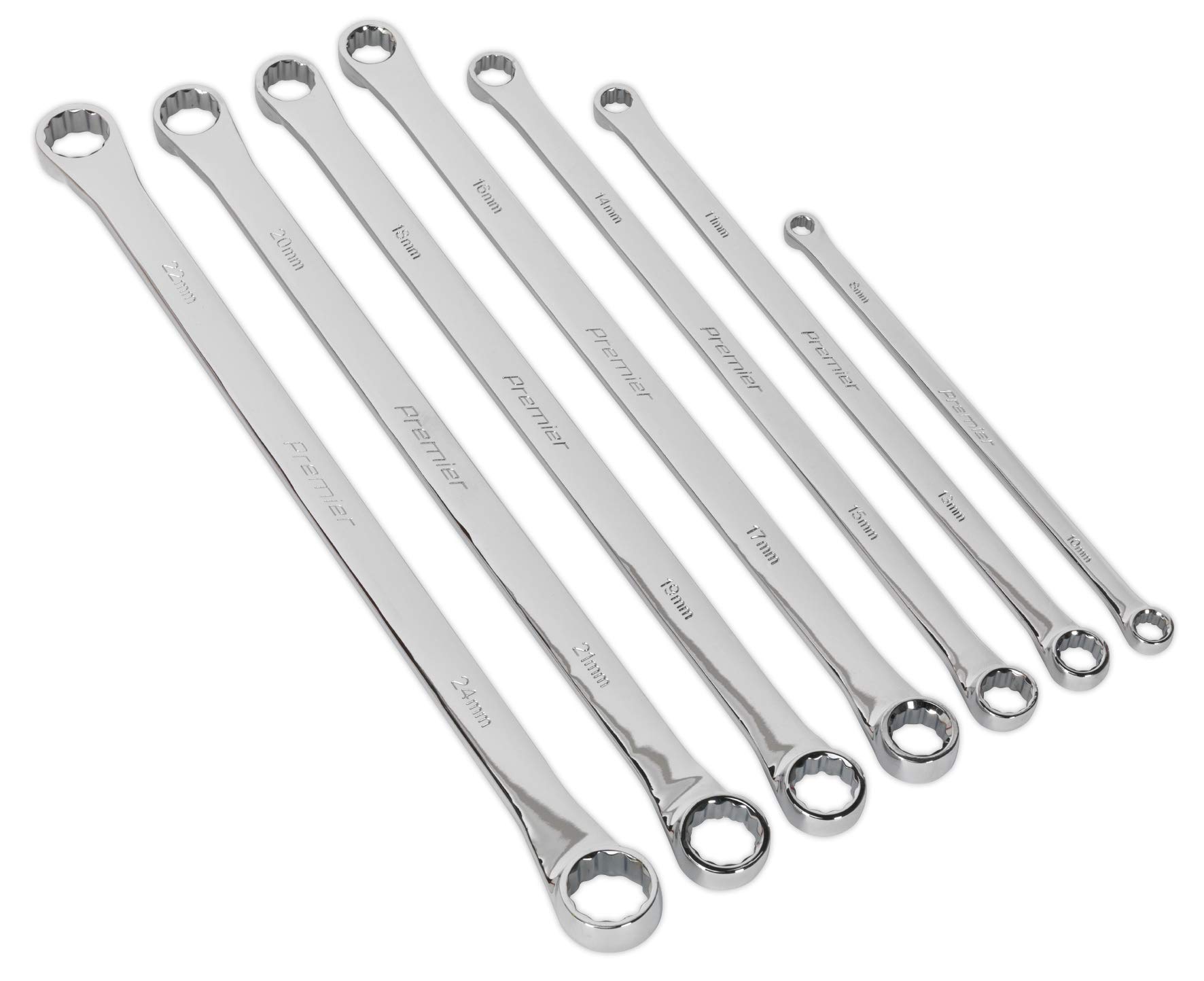 Sealey Ak6311 Double End Ring Spanner Set 6Pc Extra-Long Metric