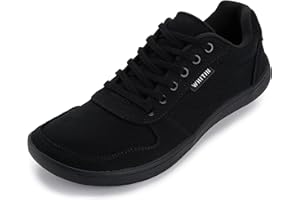 WHITIN Men's Wide Barefoot Shoes | Stylish Canvas Minimalist Sneakers | Zero Drop Sole