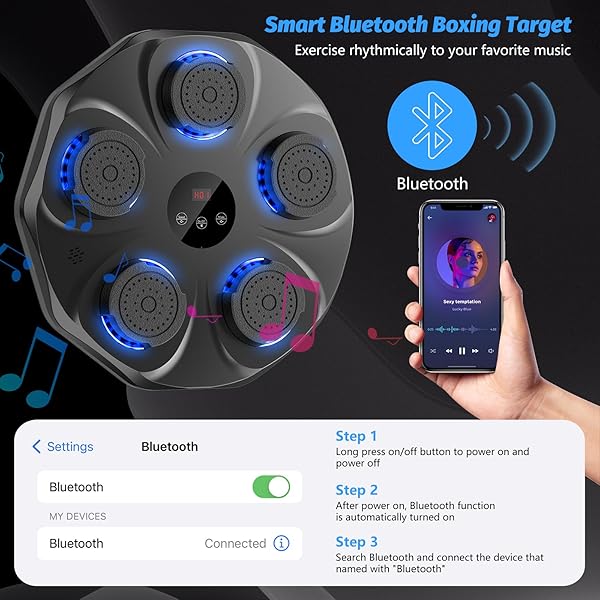 TGLLM MUSIC BOXING MACHINE, INTERACTIVE PUNCHING TRAINER WITH BOXING GLOVES, LARGE SIZE WALL MOUNTED ELECTRONIC BOXING TARGET FOR ADULT KIDS, 9 MODES & 9 SPEEDS