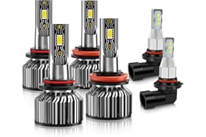 TXBILMOO H11 9005 Light Bulbs and 9145 Fog Bulbs, Fit for RAM 1500 2500 3500 (2013-2018), H9 H8 HB3 Driving Light Bulbs 6500k Cool White,IP68 Waterproof, Pack of 6