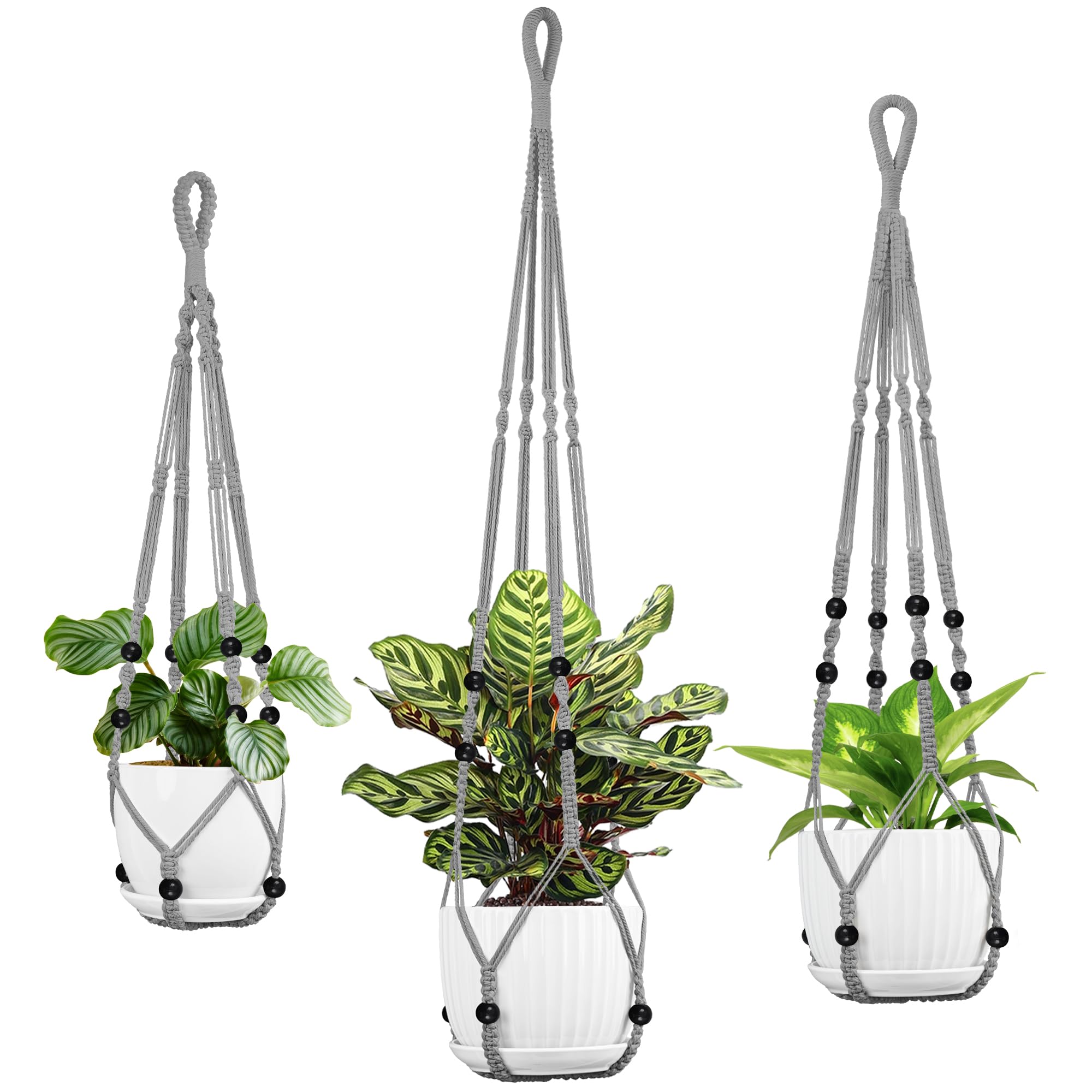 IDEEEPAN 3 Pack Macrame Plant Hanger