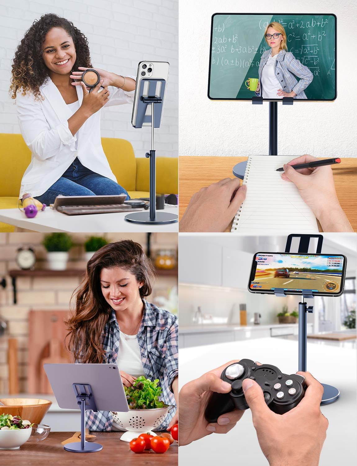 Fitfort Tablet Stand, Adjustable Tablet/Phone Holder of Aluminum Alloy Material, Case Friendly Stable Tablet Stand for iPad, iPad Air, iPad Pro 10.5, Samsung Tabs, and Phones Under 10.5-inch: Home Audio & Theater