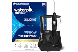 Waterpik Aquarius Water Flosser For Teeth Cleaning, Gums, Braces, Dental Care, Electric Power With 10 Settings, 7 Tips For Mu