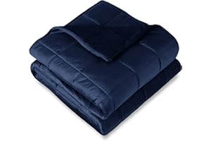Bare Home Weighted Blanket Twin or Full Size 12lb (48" x 72") for Adults - Minky Fleece - Premium Heavy Blanket Nontoxic Glas