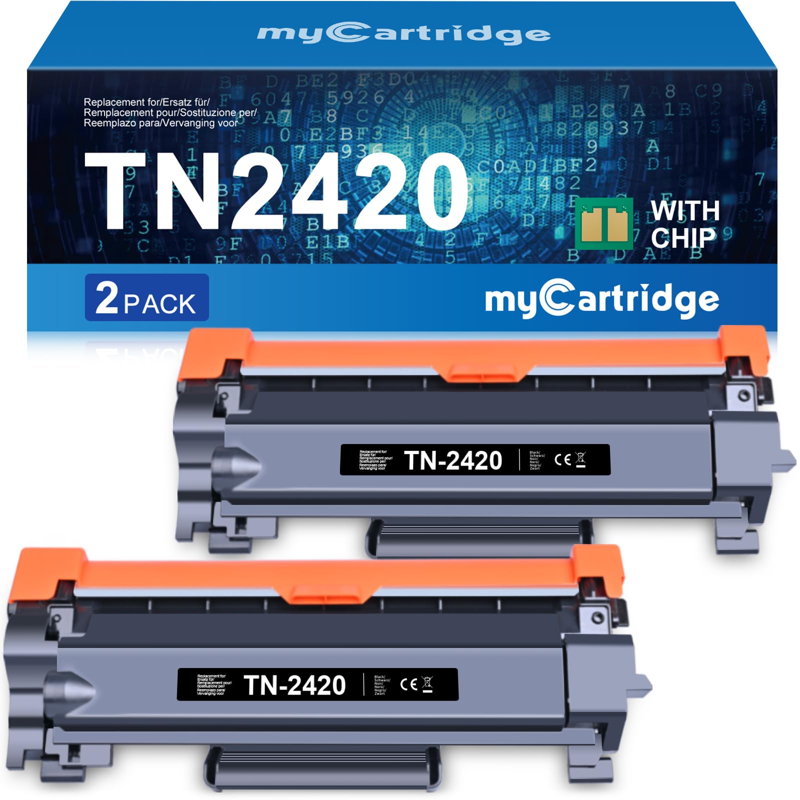 myCartridge Toner Cartridges Compatible with Brother TN-2420 TN2420 TN-2410 TN2410 for Brother MFC-L2710DW HL-L2350DW DCP-L2530DW HL-L2375DW MFC-L2750DW HL-L2370DN HL-L2310D (2 Black)