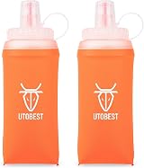 UTOBEST Soft Flask 2x350ml Collapsible Water Bottle TPU Orange Running