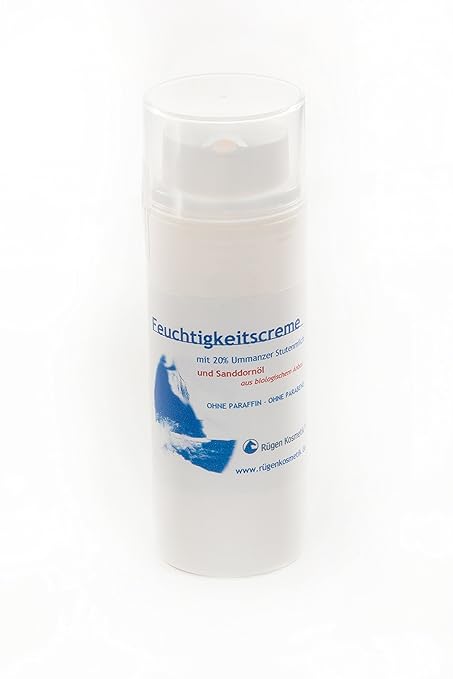 Rügen Kosmetik Feuchtigkeitscreme mit 20% Ummanzer Stutenmilch und Sanddornöl aus biologischem Anbau 50ml