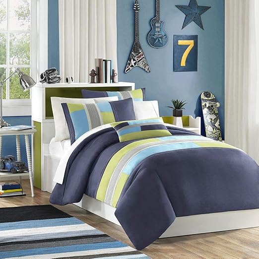 Amazon Com Mi Zone Pipeline Comforter Set Navy Twin Twin