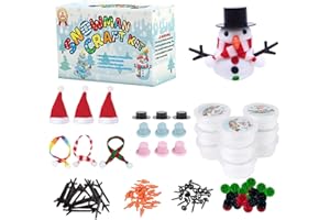 Kit de bricolage bonhomme de neige – Lot de 9 kits de pâte gluante avec accessoires de bonhomme de neige, pour construire, fo