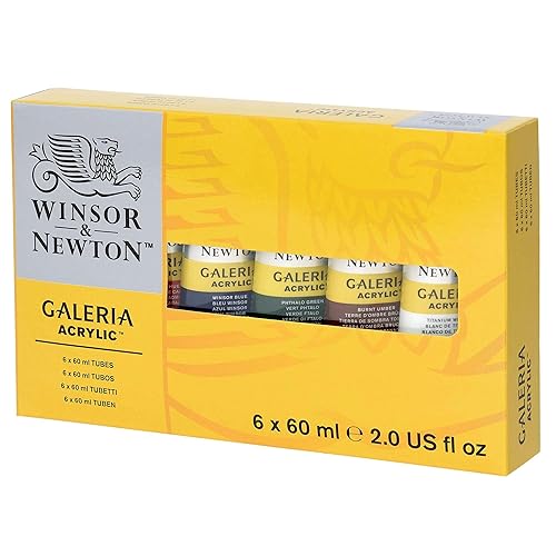 Winsor & Newton Galeria Acrylic Paint, 6 x 60ml (2--oz) Tube Paint Set
