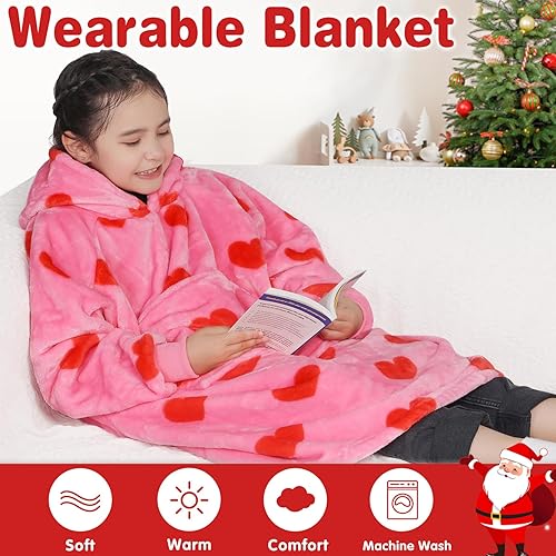 Waitu Wearable Blanket for Kids, Wearable Blanket Hoodie Gifts for