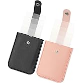 PATIKIL 2Pcs Slim Minimalist Wallet, Leather Pull-Out Front Pocket Wallets Credit Card Holder for Women and Men, Pink/Black