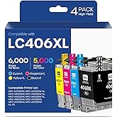 Belietop Compatible LC406XL Ink Cartridges Fit for LC406 XL LC406XL Ink Cartridge Compatible with Brother MFC-J4335DW MFC-J58