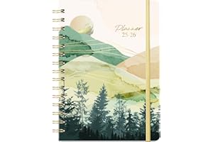 WOWYOGA 2025-2026 Planner - 6.4" x 8.5", Academic Planner Weekly and Monthly 2025-2026 from JUL. 2025 - JUN. 2026, Academic Calendar with Monthly Tabs, Sturdy Cover, Premium Paper, Strong Twin-Wire