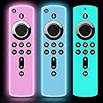 ONEBOM (3 Pack) TV Remote Cover Case, Silicone Remote Cover, Remote Control Cover(Glow Pink+Glow Blue+Sky Blue)