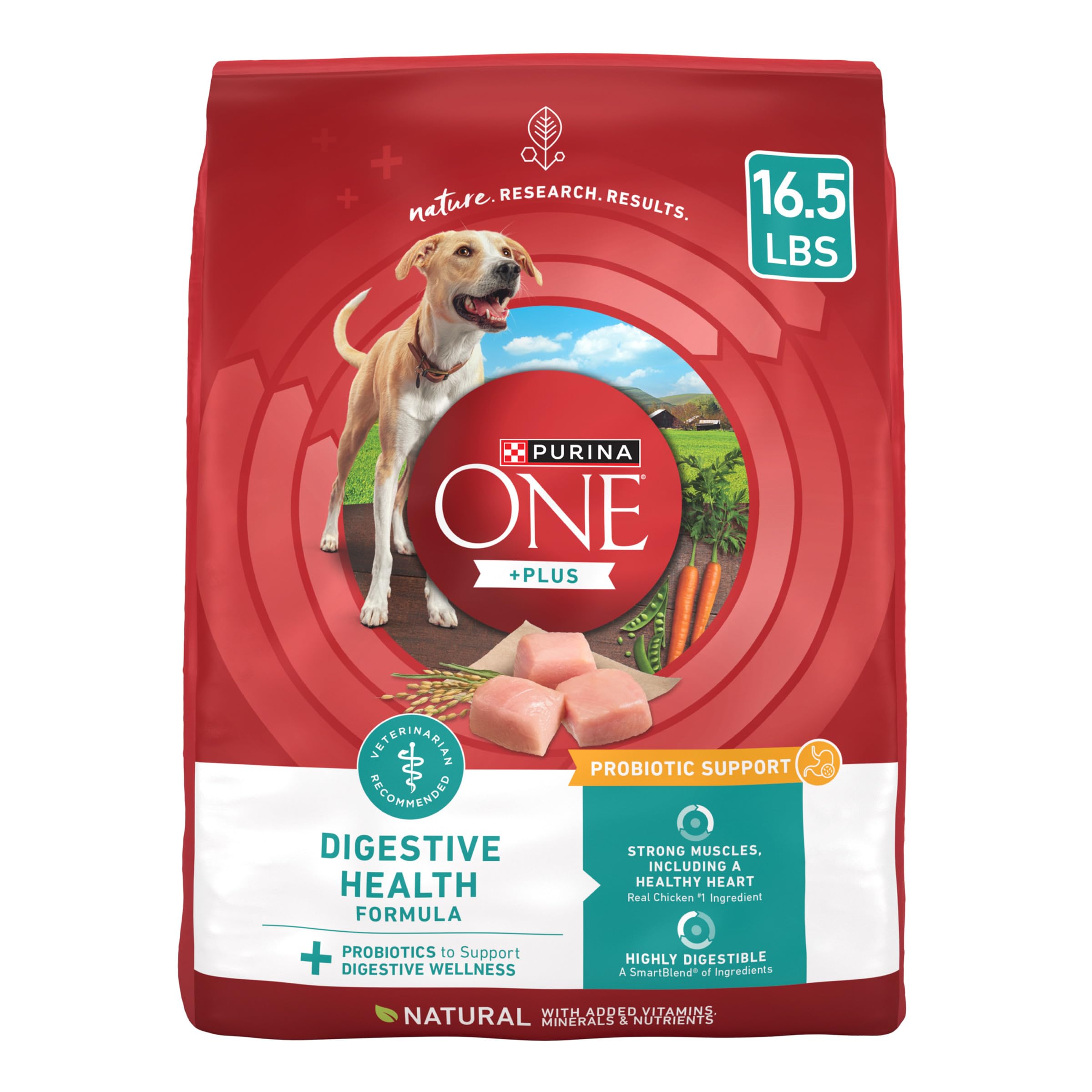 Photo 1 of Purina One Plus Digestive Health Formula Dry Dog Food Natural with Added Vitamins, Minerals and Nutrients - 16.5 Lb. Bag