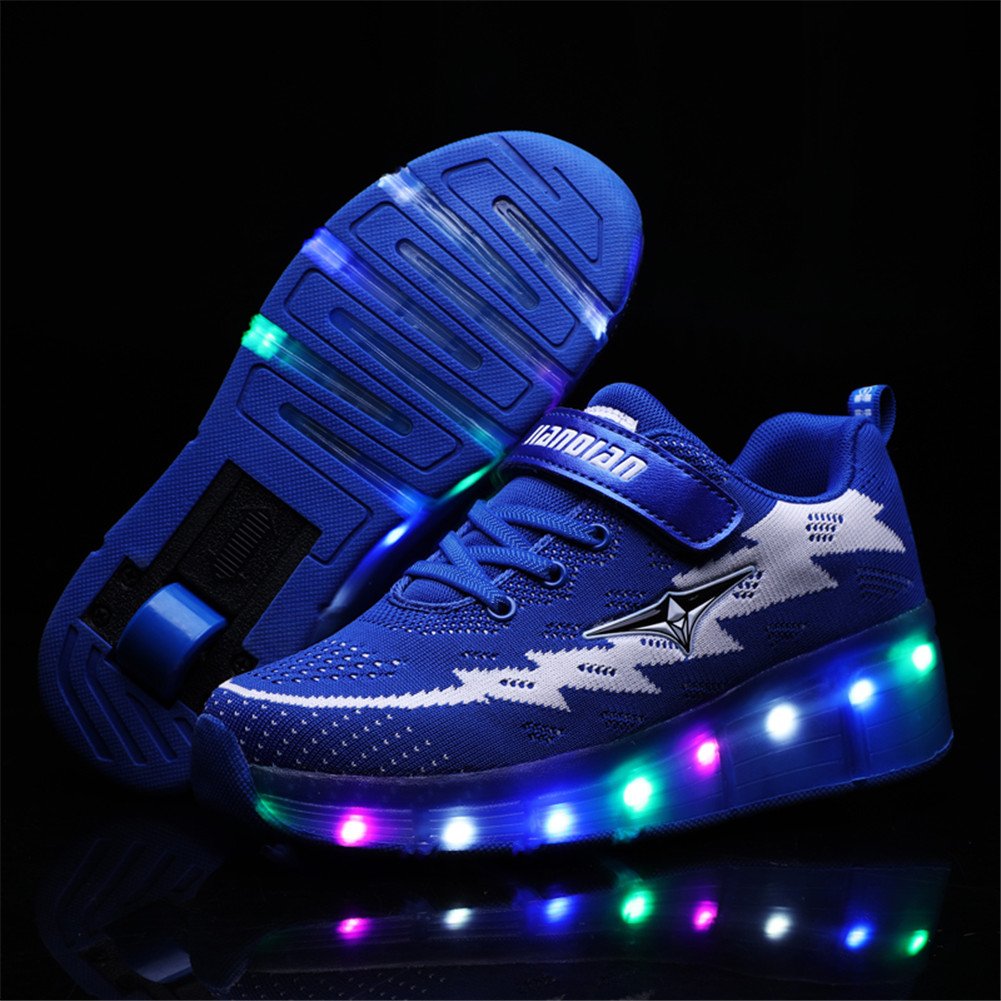 LED Chaussures à roulettes de Skateboard USB Rechargeable 7 Couleurs