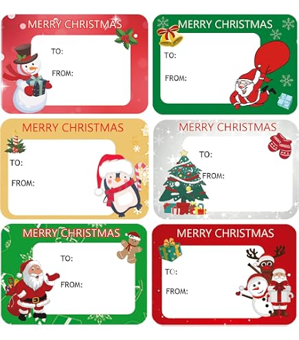 Stocking Shaped Christmas Gift Tags - 12 Blank Holiday Labels With Red & White Twine