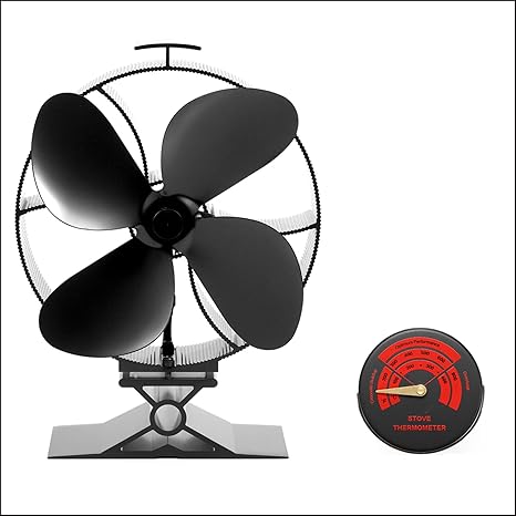 Fire Stove Fans Crsure Sf 334 Heat Powered Stove Fan For Log Burner Fans 4 Blade Woodburner Fans For Stoves Fireplaces With Stove Thermometer Fireplace Fans For Wood Burning Stove Dcode Diesel Com