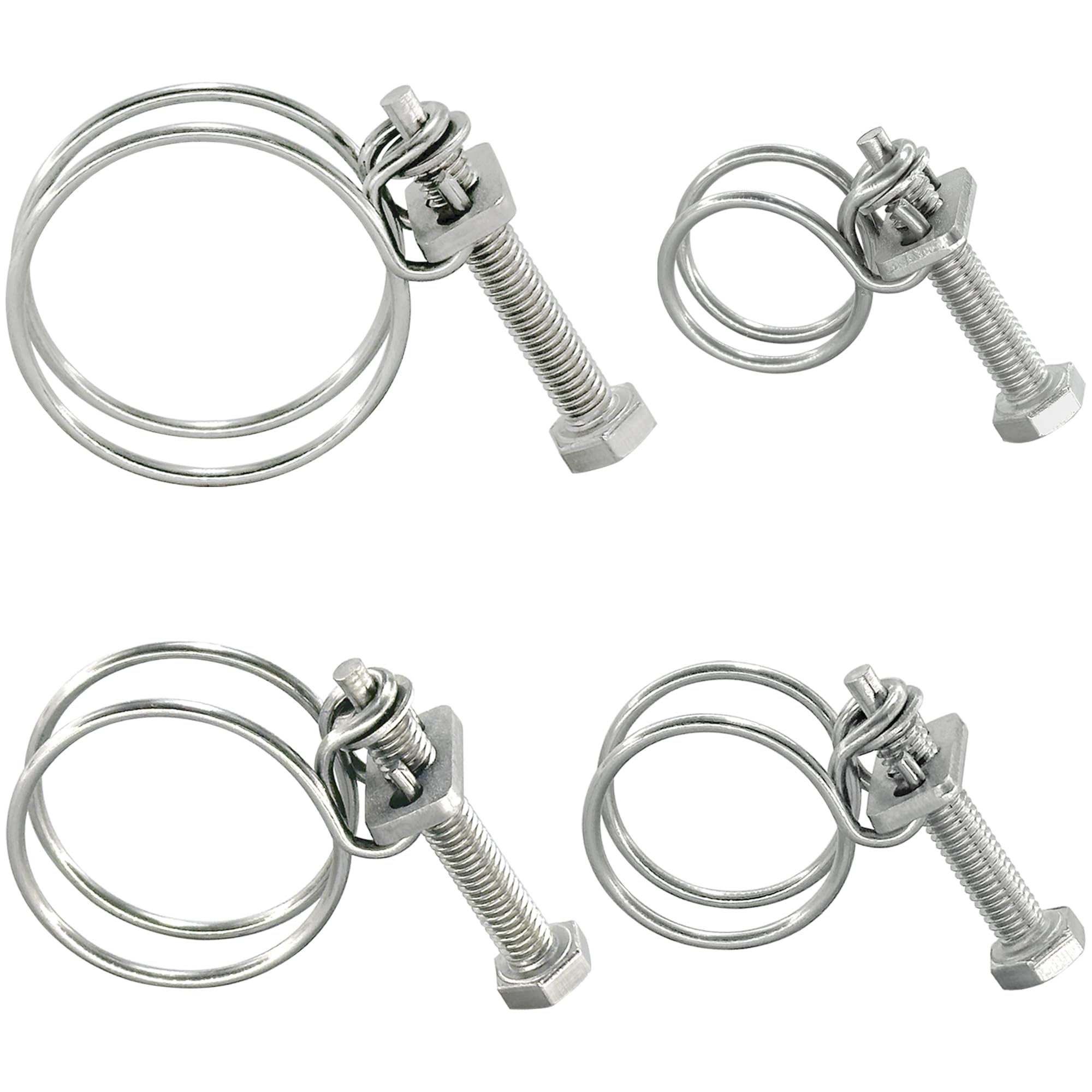 12 PCS Adjustable Double Wire Hose Clamps,304 Stainless Steel Hose Clips