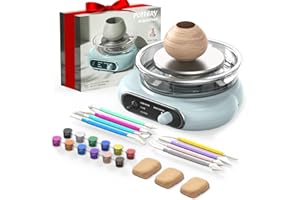 Alldeer Mini Pottery Wheel Kit - 4.7" Electric Clay Wheel with Foot Pedal, Adjustable Speed & Forward/Reverse Rotation Cerami