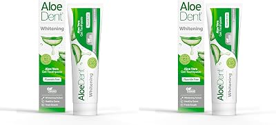 Aloe Dent Whitening Aloe Vera Toothpaste Fluoride Free 100 ml Pack of 2