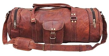 CRAFAT 20 Leather Cabin Travel Duffel Gym Bag for Men & Women