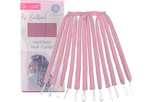 Octocurl No Headband Heatless Hair Curler – Soft Octopus Curling Wrap for Overnight Curls, Spiral, Loose, Beach Waves, Damage-Free Styling for Medium Length Hair (QMax - Mauve)