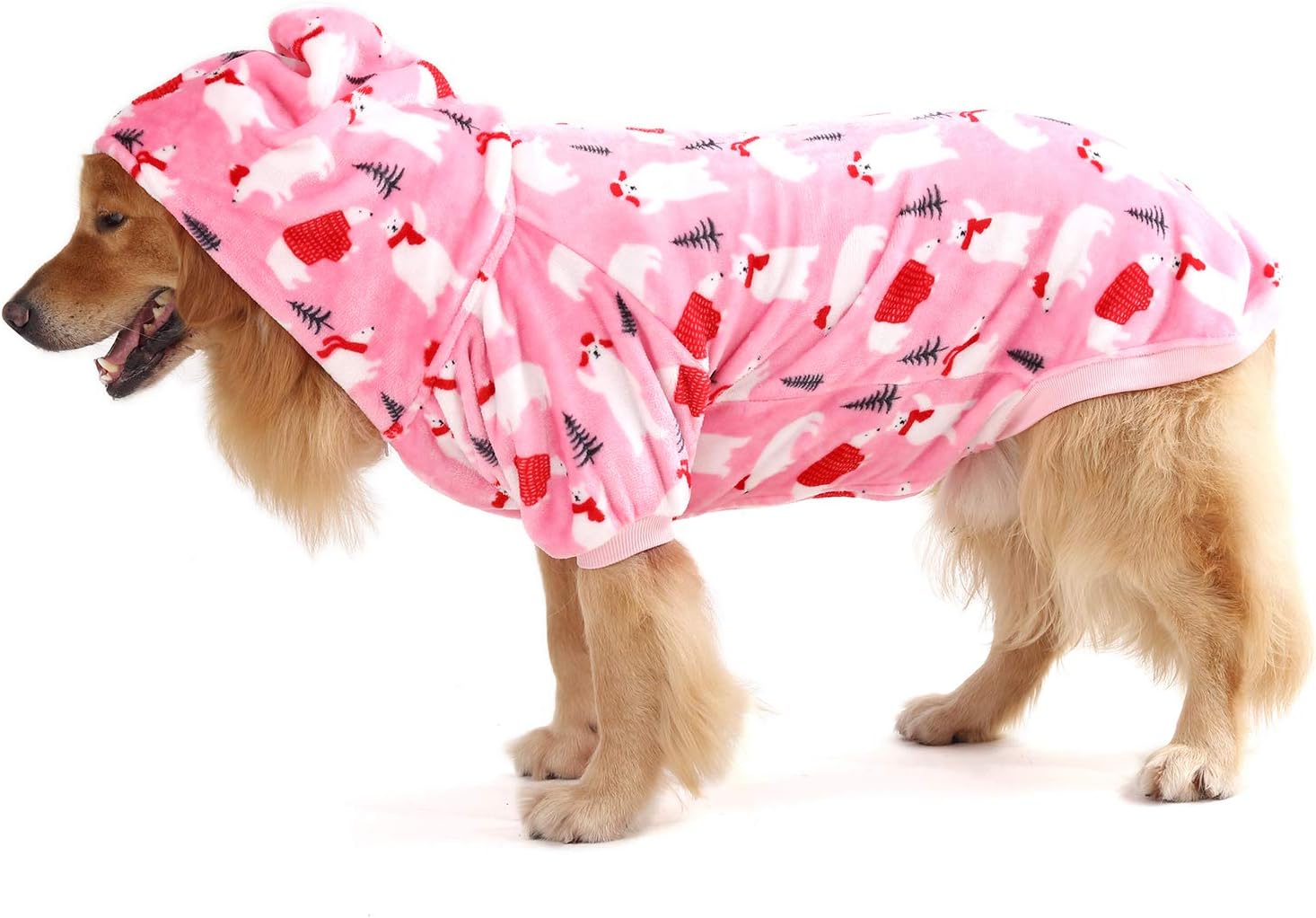 Family Christmas Pajamas Matching Set, Drop Seat Onesie Hooded Zip Up One Piece PJs for Couples, Kids, Baby, Pets