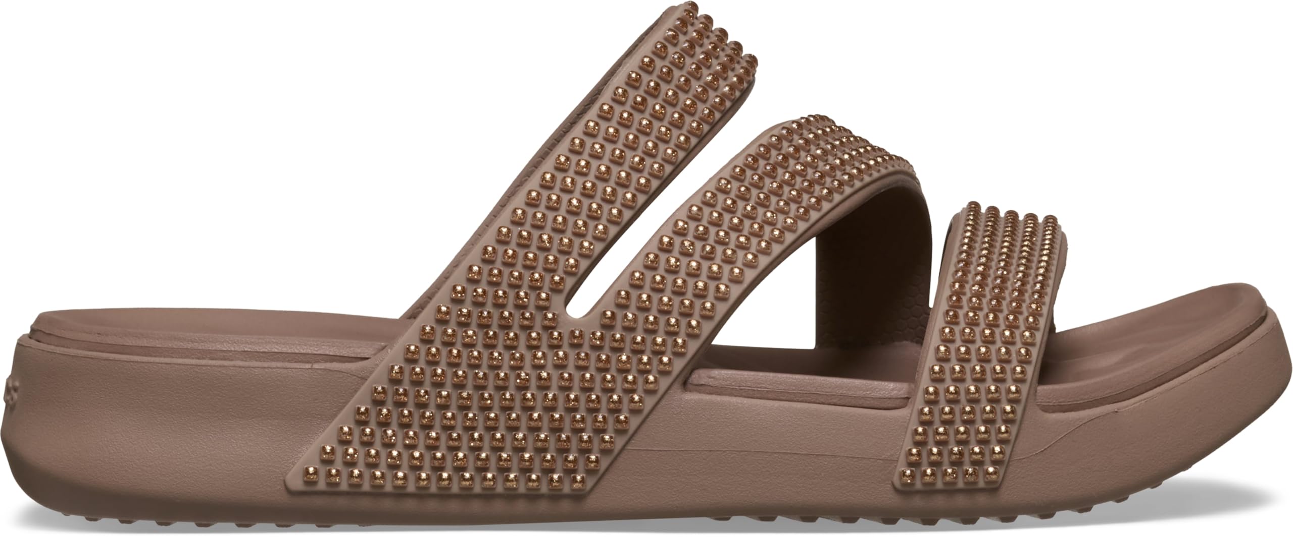 Crocs Women's Getaway Strappy Sandals, Latte Gems, 8 Image