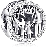 Doyafer Family of Four Charm 925 Sterling Silver Charms Compatible with Women's Bracelets Necklaces Jewelry Gift For Family