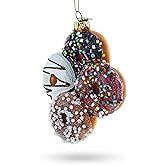 Festively Decorated Donuts Blown Glass Christmas Ornament