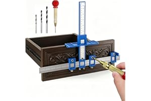 ZODIRISE Cabinet Hardware Jig & Punch Locator Kit | Multi-Function Cabinet Handle Jig​ with Automatic Hole Punch & Brad Point
