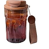 HOORMED 16oz Trendy Reusable Portable Tumbler - BPA Free, Leak - Proof, Lightweight & Easy to Carry,Ideal for On - the - Go Sipping (Brown)