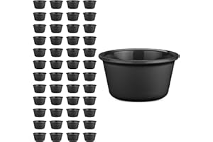 Carlisle FoodService Products Plastic Ramekins, Sauce Bowl for Home and Restaurant, Plastic, 4 Ounces, Black, (Pack of 48)