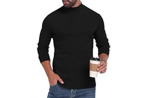 Sailwind Men's Mock Turtleneck Long Sleeve Shirt Cotton Basic Thermal Undershirt Lightweight Pullover
