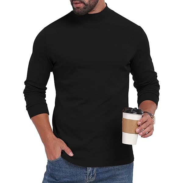 Amazon.com: Champion Cold Weather Mock Neck Tee, Men's Long Sleeve